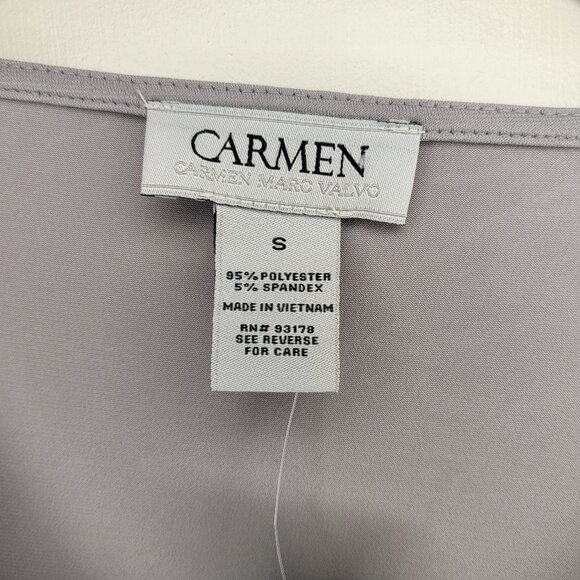 Women's Carmen Gray Drape Neckline Spring Summer Fall Career Office Top Sz Small - Picture 7 of 8
